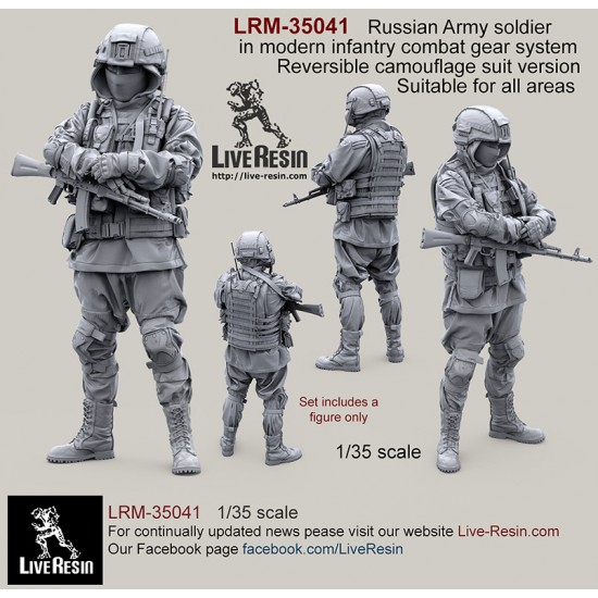 1/35 Russian Soldier in Modern Infantry Combat Gear System in Reversible Camo Suit V3