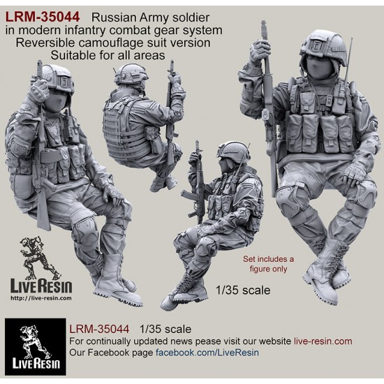 1/35 Russian Soldier in Modern Infantry Combat Gear System in Reversible Camo Suit V6