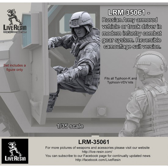 1/35 Russian AFV Driver In Modern Infantry Combat Gear Set 14. Reversible Camo Suit