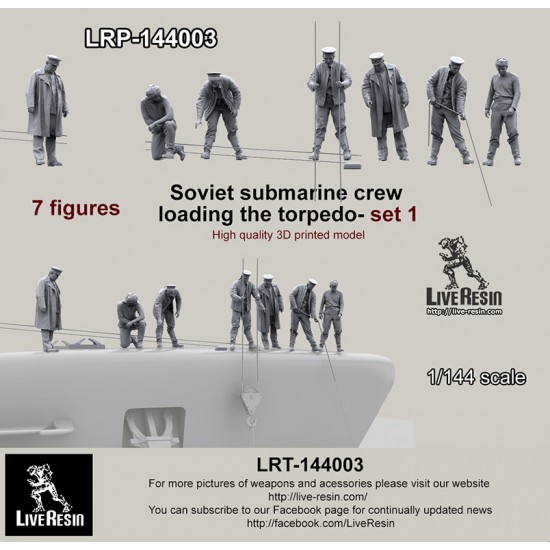 1/144 Soviet Submarine Crew Loading the Torpedo set #1 (7 figures)