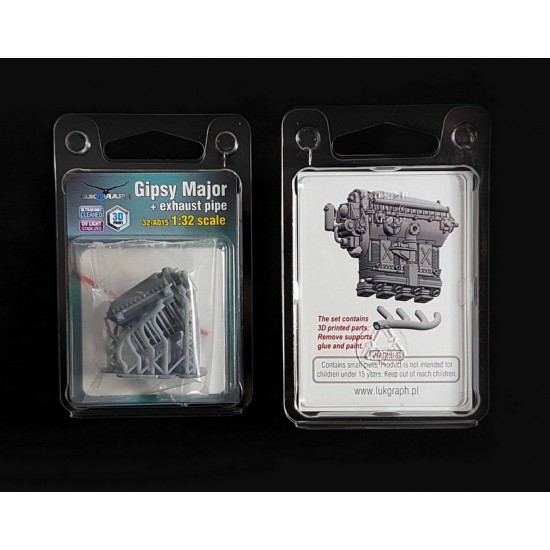 1/32 Gipsy Major Engine w/Exhaust Pipe