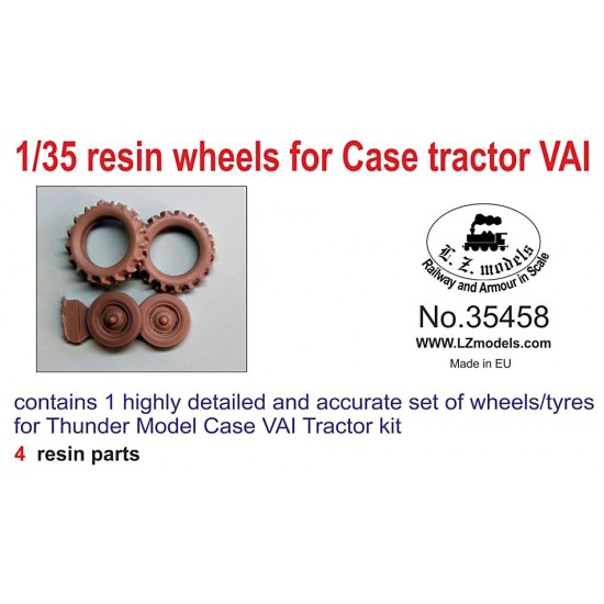 1/35 Wheels for Case Tractor VAI for Thunder Model kit (4 Resin Parts)