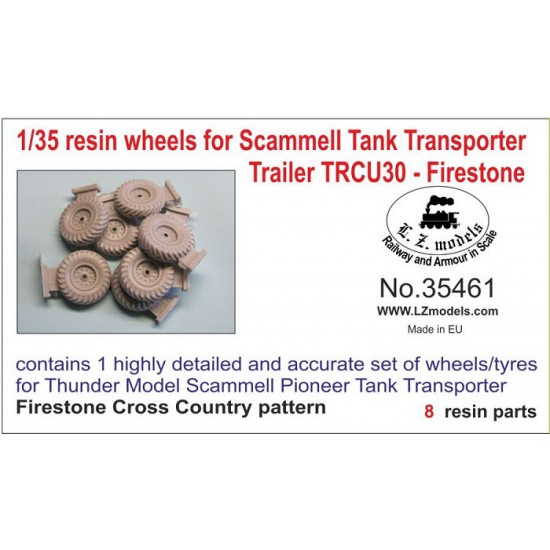 1/35 TRCU30 Firestone Cross Country Pattern Wheels for Thunder Model kits (8pcs)