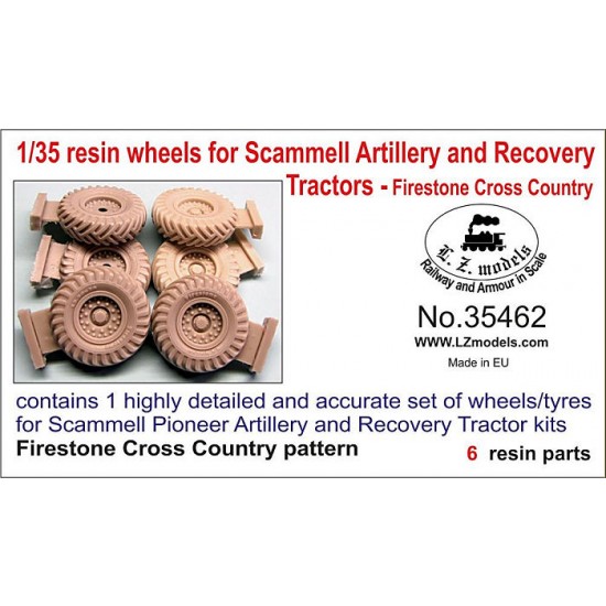 1/35 Scammell Pioneer Artillery/Recovery Tractor Wheels for Thunder Model kits (6pcs)
