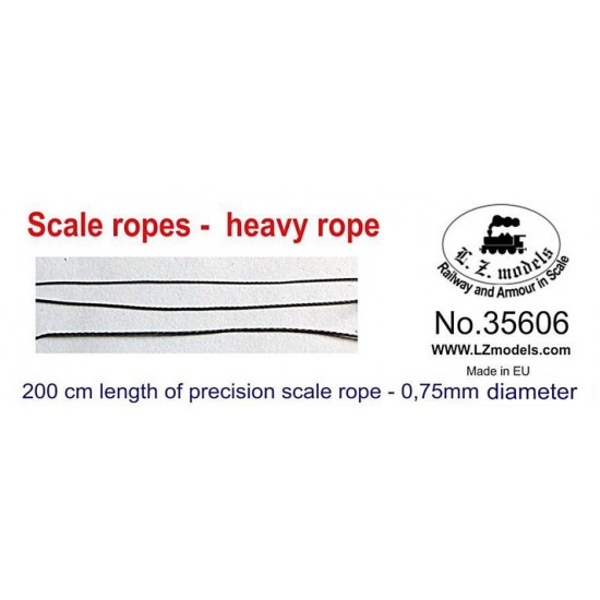 G Scale Rope Size Scale Ropes - Heavy Rope (Length: 200cm, Diameter: 0.75mm) LZ Models 35606