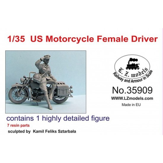 Female Driver Model 1/35 US Motorcycle Female Driver (1 Figure) LZ Models 35909