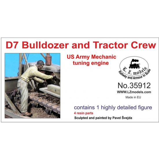 1/35 US Army D7 Bulldozer & Tractor Crew - Mechanic Tuning Engine (1 Figure)