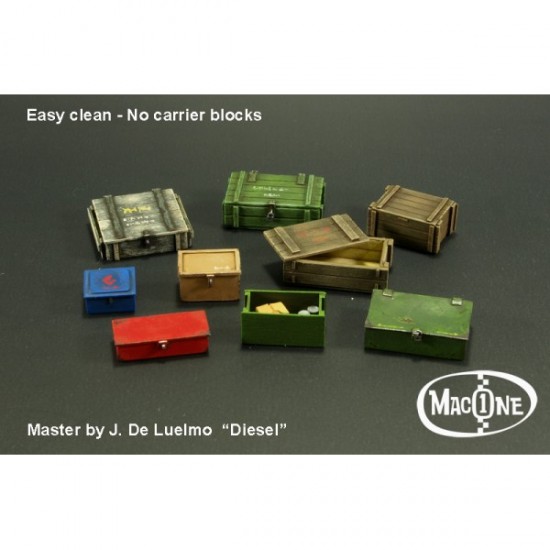1/35 Boxes Set A - Wooden & Metal Boxes for Equipment (9pcs)