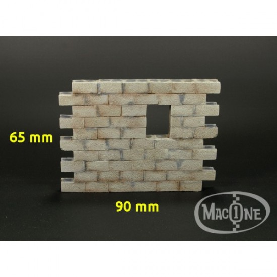 1/35 Concrete Blocks Wall "C" w/Window (90x65mm)