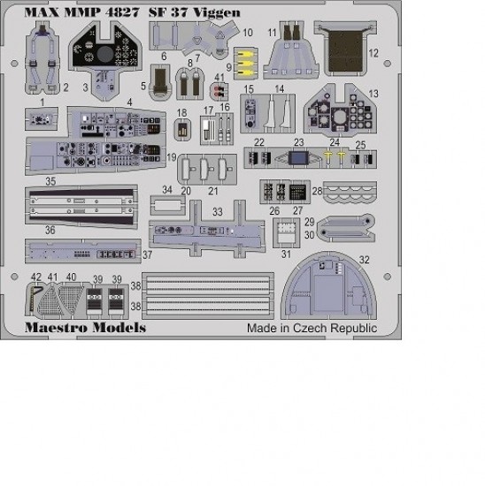 1/48 SAAB SF37 Viggen (photo recce) Cockpit Detail set for TARANGUS kits