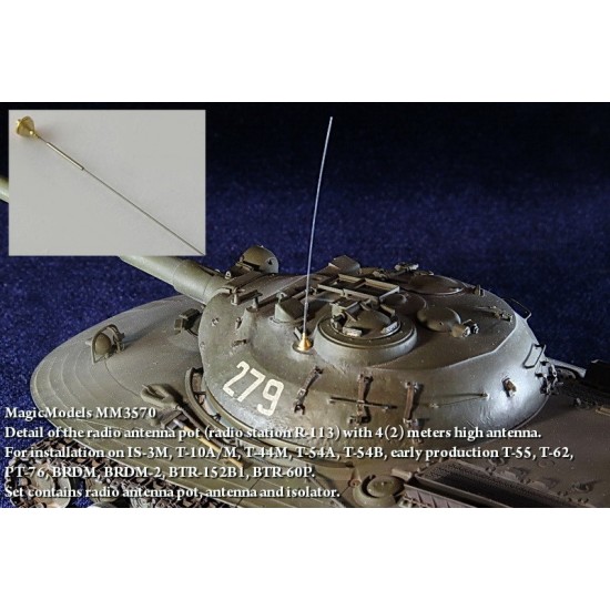1/35 Soviet AFV Radio Antenna Pot (station R-113) Detail Set w/Antenna & Isolator