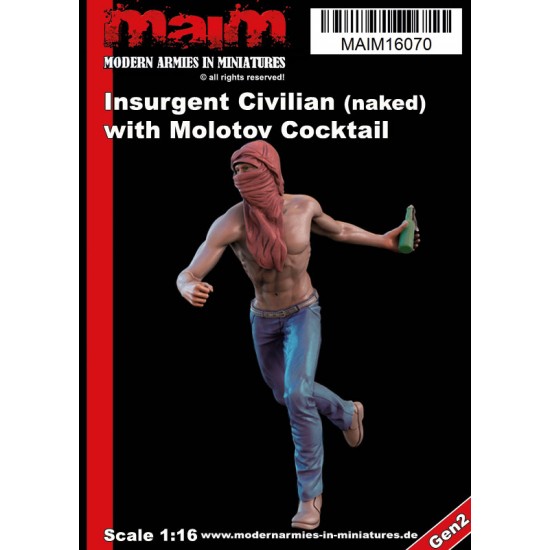 1/35 Insurgent Civilian (Naked) with Molotov Grenade