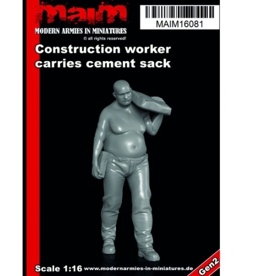 1/16 Construction Worker with Cement Bag