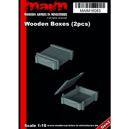 1/16 Wooden Boxes Set (2 small grenade boxes)