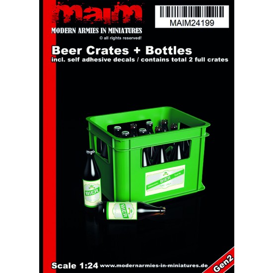 1/24 Beer Crates (2pcs) & Bottles (20pcs) w/Decals