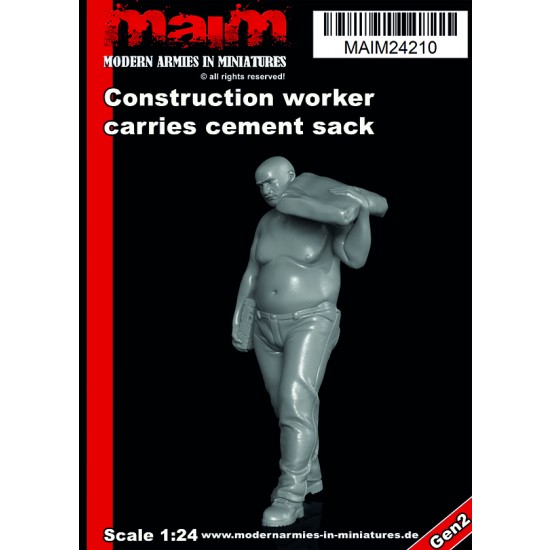 1/24 Construction Worker (fat Tony) Carries Cement Sack