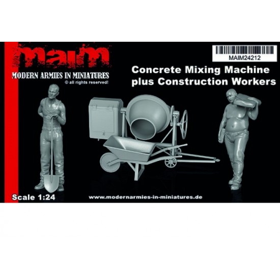 1/24 Concrete Mixing Machine & Construction Workers