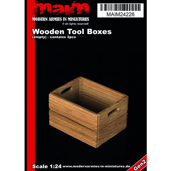 1/24 Wooden Tool/Fruits Boxes (3pcs)