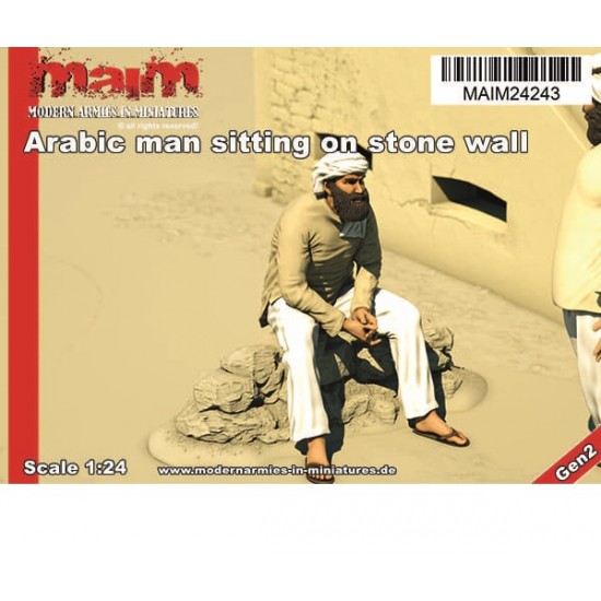 1/24 Arabic Man Sitting On Stone Wall