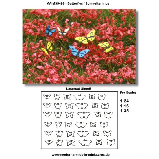 Butterfly Schmetterlinge (36pcs, laser-cut)
