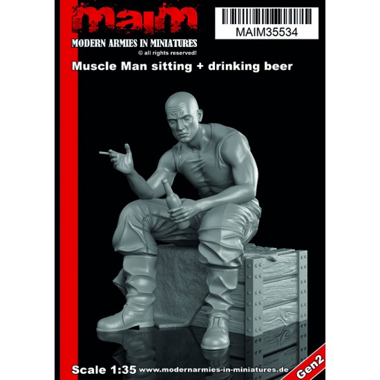 1/35 Muscle Man Sitting + Drinking Beer