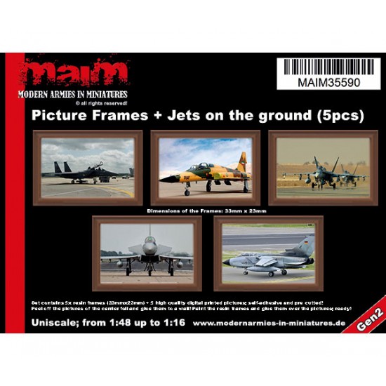 1/48 - 1/16 Picture Frames + Jets on the Ground (5pcs)