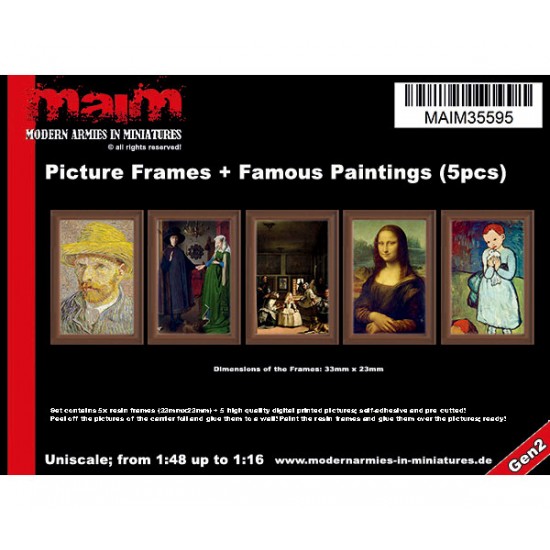 1/48 - 1/16 Picture Frames + Famous Paintings #1