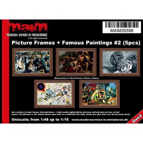 1/48 - 1/16 Picture Frames + Famous Paintings #2