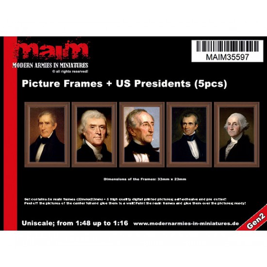 1/48 - 1/16 Picture Frames + US Presidents Paintings