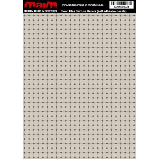 1/48 - 1/16 Floor Tiles Texture Decals (self adhesive, 24cm x 17cm)