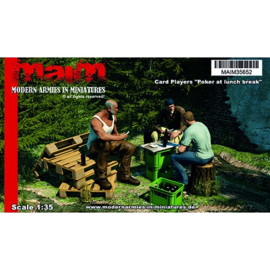 1/35 Card Players "Poker at Lunch Break" Full Set (3 figures & diorama)