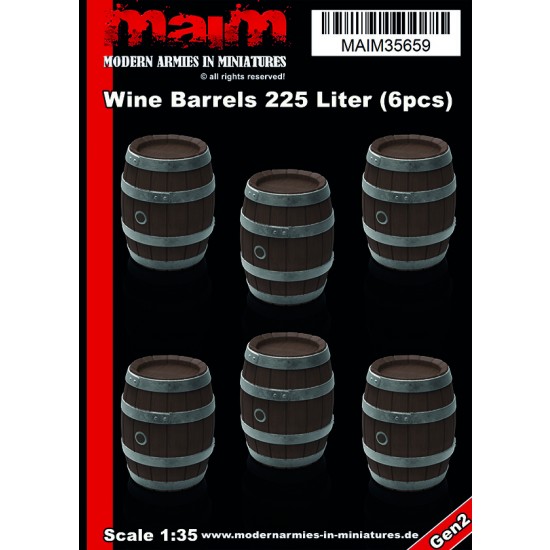 1/35 Wine Barrels 225 Liters (6pcs, resin)