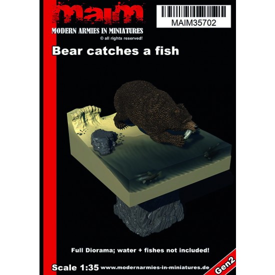 1/35 Bear Catches A Fish (full Diorama)