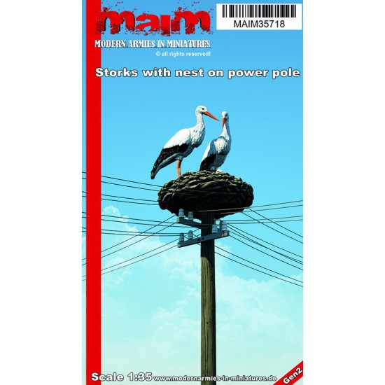 1/35 Storks with Nest on Power Pole