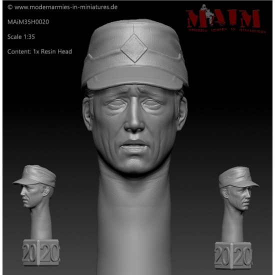 1/35 Modern German Head w/Field Cap: Shocked Impression #0020 (1pcs)