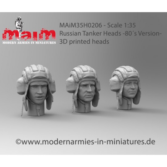 1/35 Russian Tanker Heads - From The 80?S Version (3 Heads)
