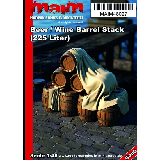 1/48 Beer/Wine Barrel Stack 225 Liter (resin)