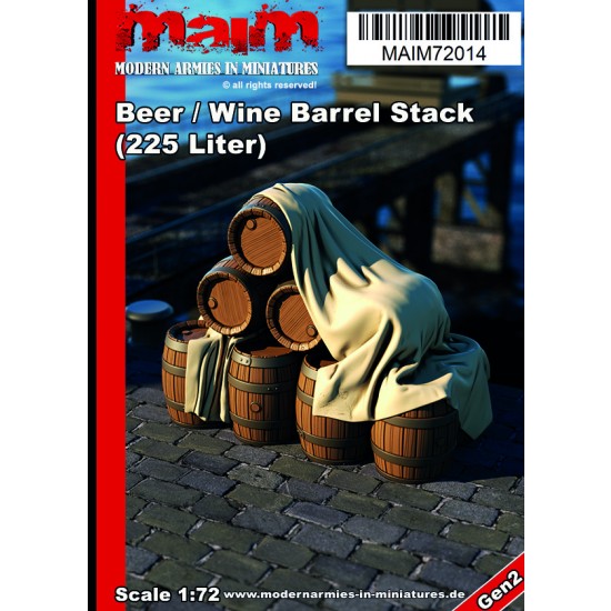1/72 Beer/Wine Barrel Stack 225 Liter (resin)