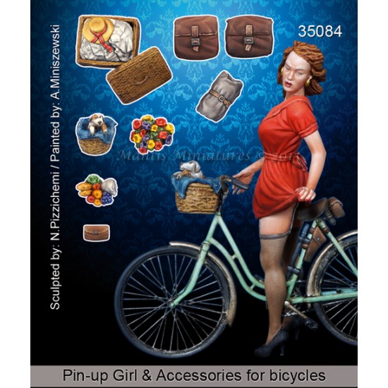 1/35 Pin-up Girl and Accessories for Bicycles (1 Figure and Accessories)