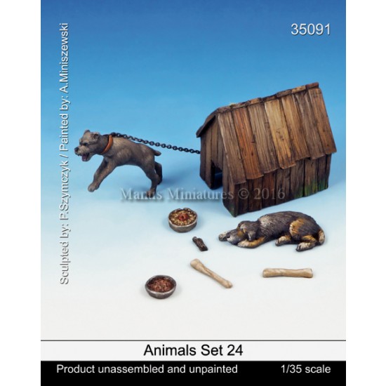 1/35 Animals Set Vol.24 - Dogs with Kennel
