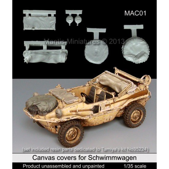 1/35 Canvas Covers for Tamiya Schwimmwagen 35224 kit 
