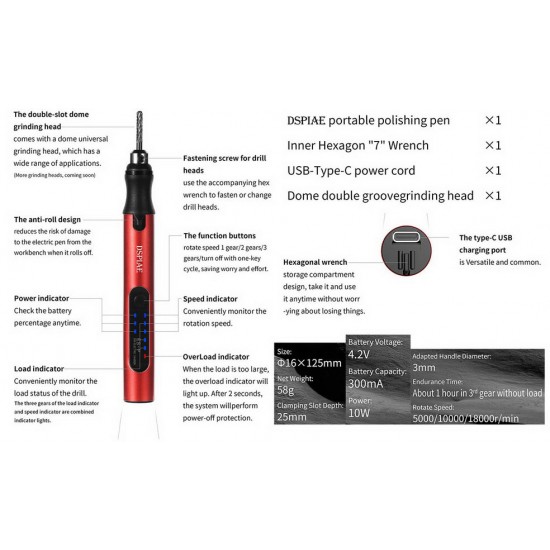 Portable Electric Sanding Pen with Battery