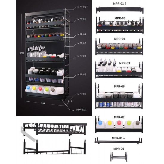 Paints Rack for Vallejo, AK-Interactive
