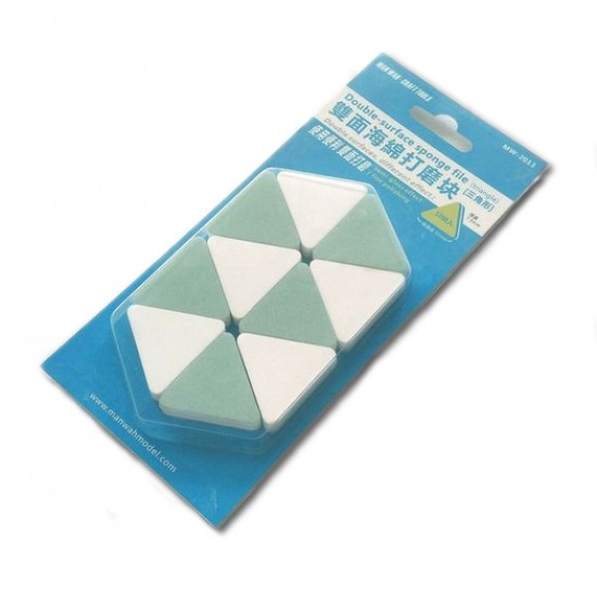 Double-Surface Sanding Sponge - Triangle (10pcs, Sanding+Polishing)