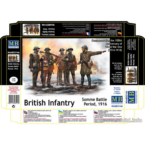 1/35 British Infantry in Somme Battle Period 1916 (5 Figures)