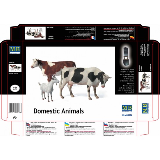 Master Box 3566 Domestic Animals Milk Cow Plastic Model Kit  1/35 scale 