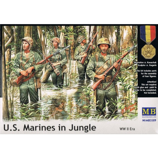 1/35 WWII US Marines In Jungle (4 figures)