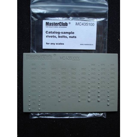 Rivets, Bolts, Nuts Sample Pack (resin) Master Club MC435100