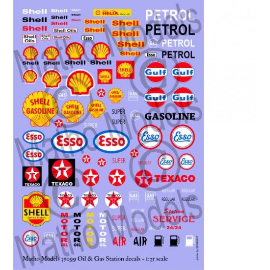Water Slide Decals for 1/35 Oil & Gas Station