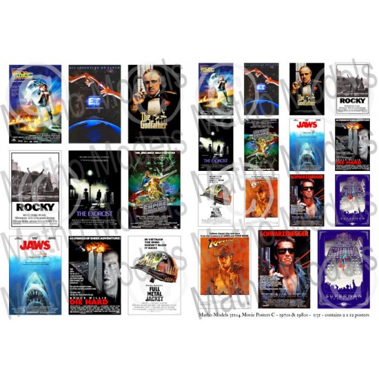 1/35 Movie Posters C 1970s & 1980s (24 posters in 12 different types)